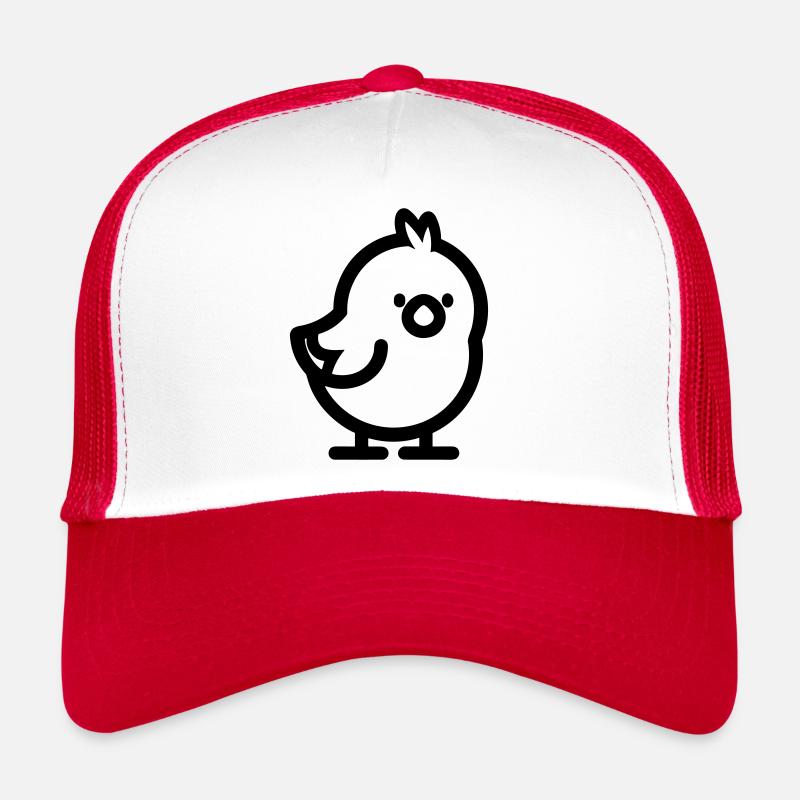 poussin - Casquette trucker  - blanc/rouge