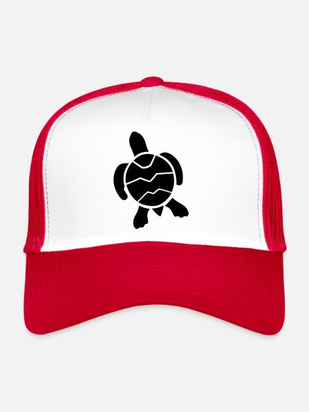 tortue - Casquette trucker  - blanc/rouge - Devant