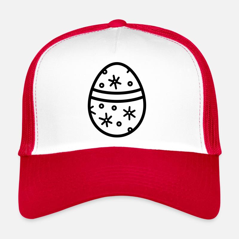 Oeuf de Pâques - Casquette trucker  - blanc/rouge