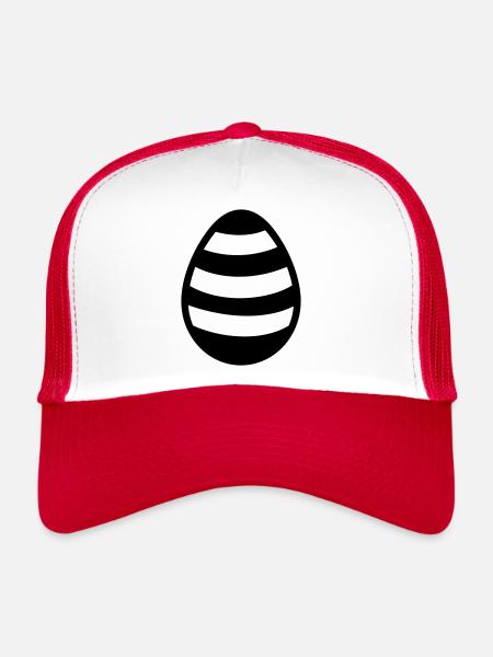 oeuf de paques - Casquette trucker  - blanc/rouge - Devant