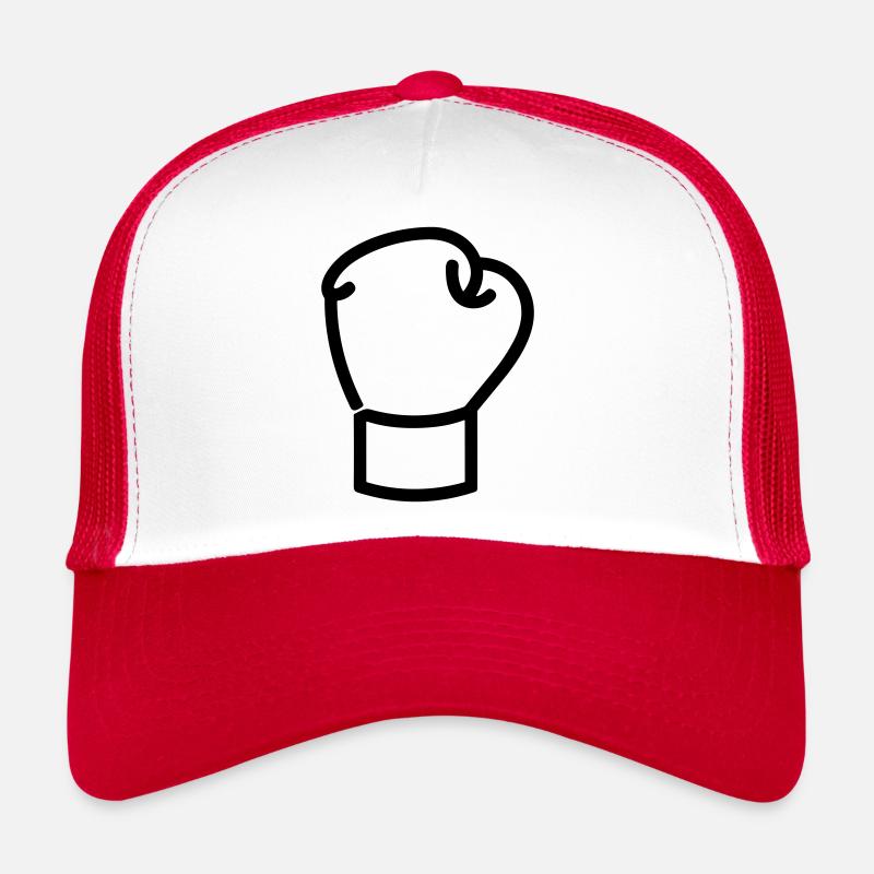 Boxhandschuh - Trucker Cap - Weiß/Rot