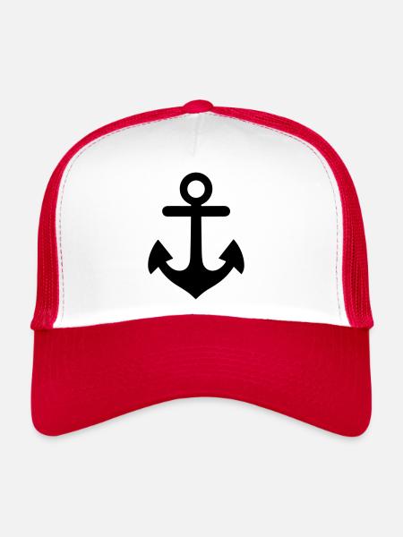 Anker - Trucker Cap - Weiß/Rot - Vorne