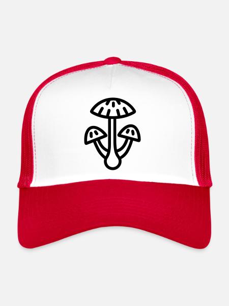 Champignon - Casquette trucker  - blanc/rouge - Devant