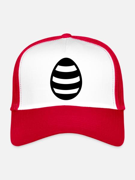 Oeuf - Casquette trucker  - blanc/rouge - Devant