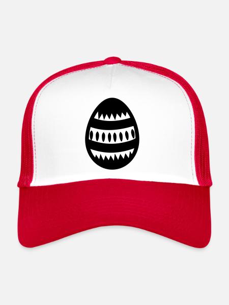 Oeuf - Casquette trucker  - blanc/rouge - Devant