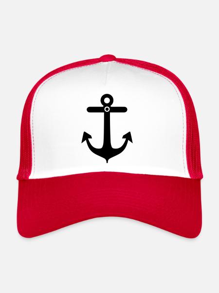 Anker - Trucker Cap - Weiß/Rot - Vorne