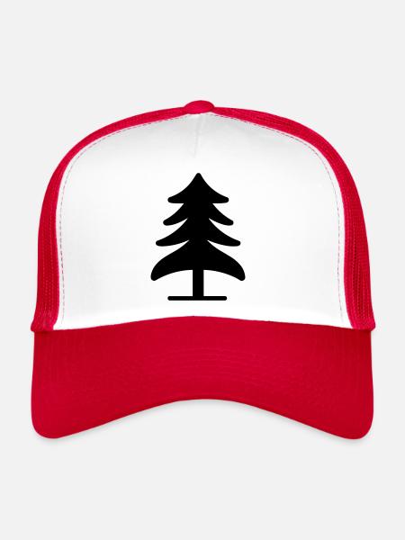 arbre - Casquette trucker  - blanc/rouge - Devant