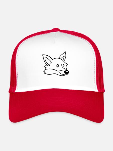 Renard Renard roux Animal sauvage Intelligent Habitants de la forêt - Casquette trucker  - blanc/rouge - Devant