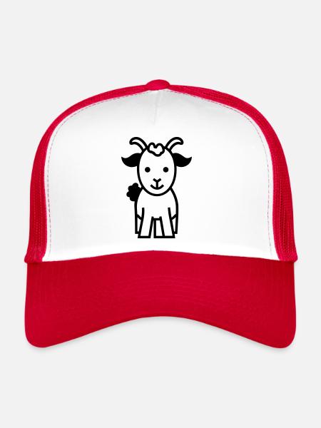 Bouc - Casquette trucker  - blanc/rouge - Devant