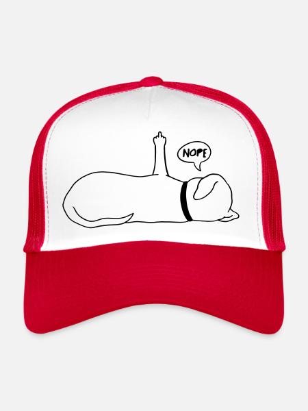Lazy Dog Dog Lover Dog Owner Saying - Trucker Cap - white/red - Front