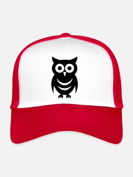 Petite chouette - Casquette trucker  - blanc/rouge - Devant