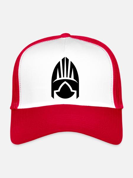 Viking Helmet Warrior - Trucker Cap - white/red - Front