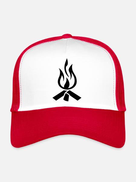 Feu de camp - Casquette trucker  - blanc/rouge - Devant