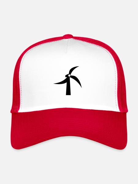 Eolienne - Casquette trucker  - blanc/rouge - Devant
