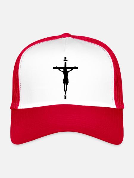 Cross of Jesus - Trucker Cap - white/red - Front