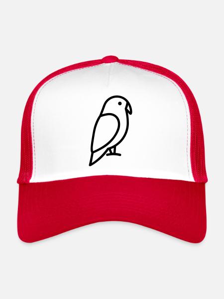 parrot - Trucker Cap - white/red - Front
