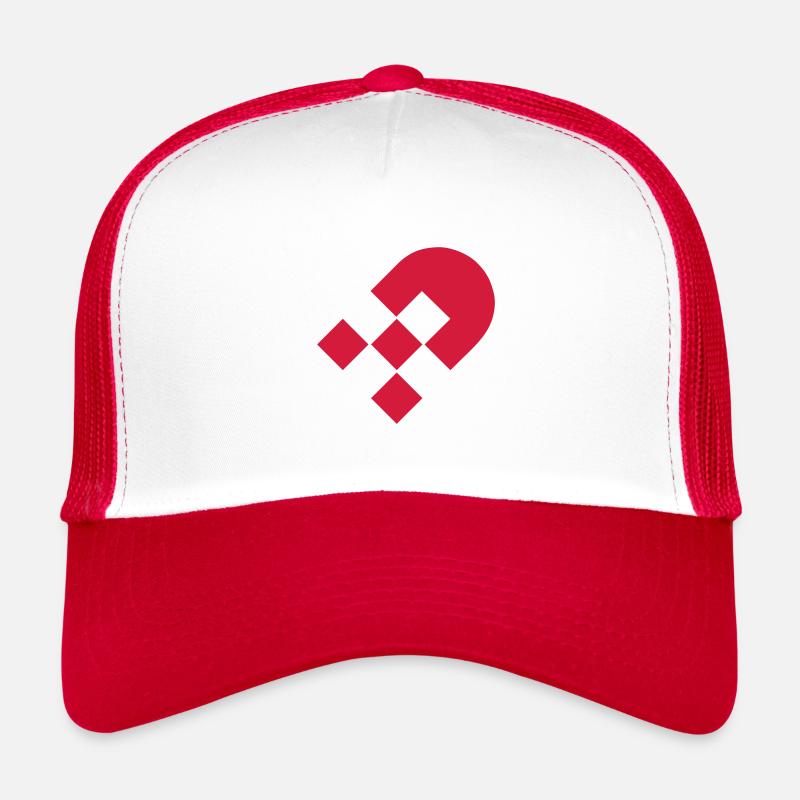 Minimalistisches Weihnachtsherz - Trucker Cap - Weiß/Rot