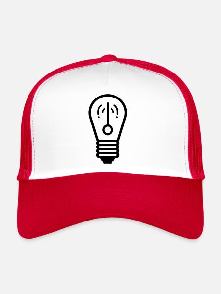 ampoule - Casquette trucker  - blanc/rouge - Devant