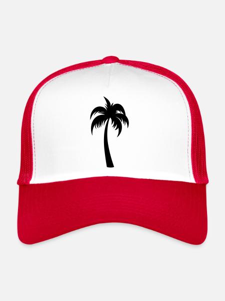 Palme - Trucker Cap - Weiß/Rot - Vorne