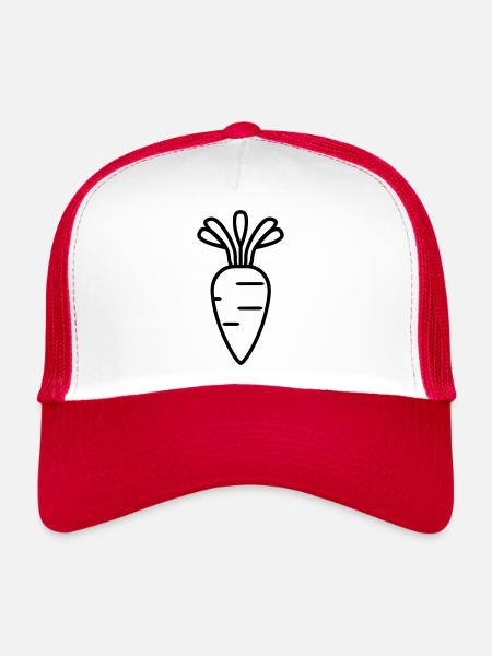 carrot - Trucker Cap - white/red - Front