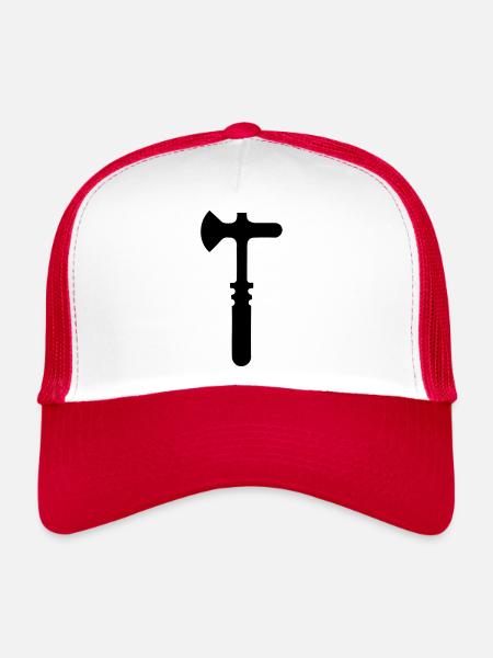 Outil - Casquette trucker  - blanc/rouge - Devant