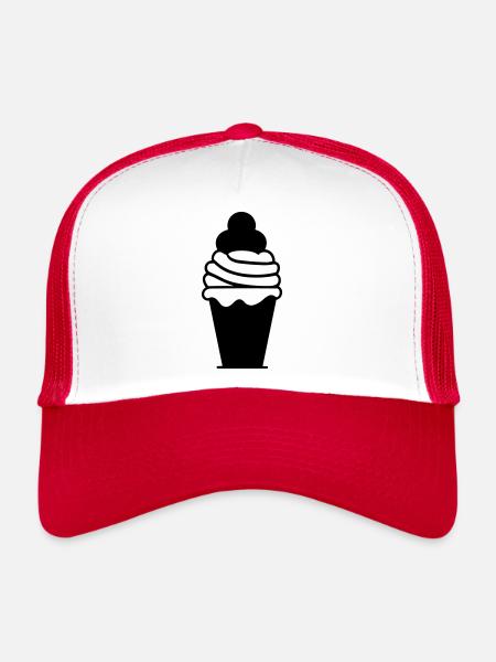 Ice Sundae - Trucker Cap - white/red - Front