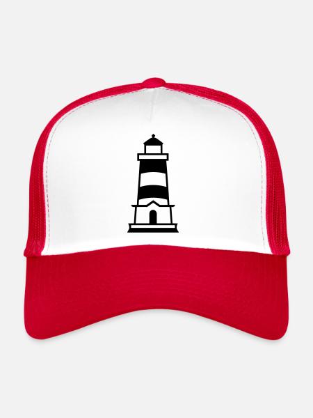 Lighthouse - Trucker Cap - white/red - Front