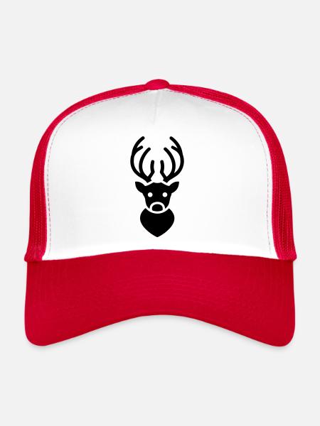 Christmas Reindeer - Trucker Cap - white/red - Front