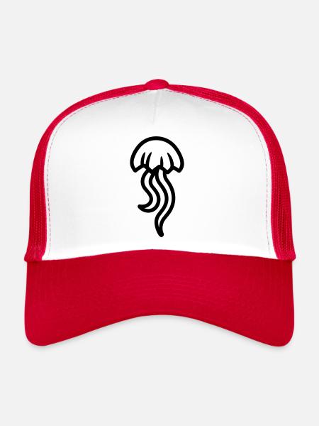 Jellyfish - Trucker Cap - white/red - Front