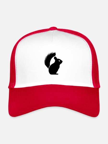 écureuil - Casquette trucker  - blanc/rouge - Devant