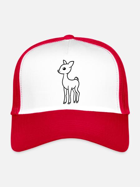 Deer - Trucker Cap - white/red - Front