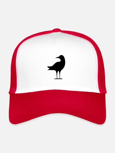 Seagull - Trucker Cap - white/red - Front