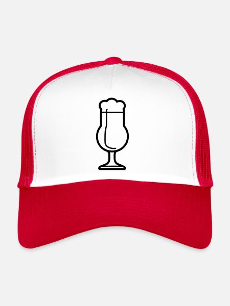 Bière - Casquette trucker  - blanc/rouge - Devant