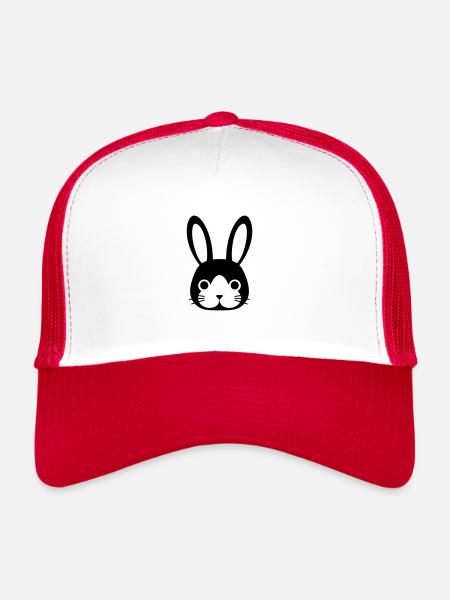rabbit - Trucker Cap - white/red - Front