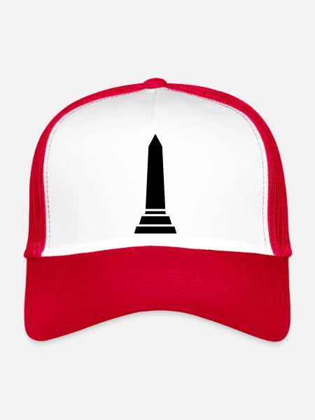 obélisque - Casquette trucker  - blanc/rouge - Devant