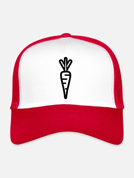 carrot - Trucker Cap - white/red - Front