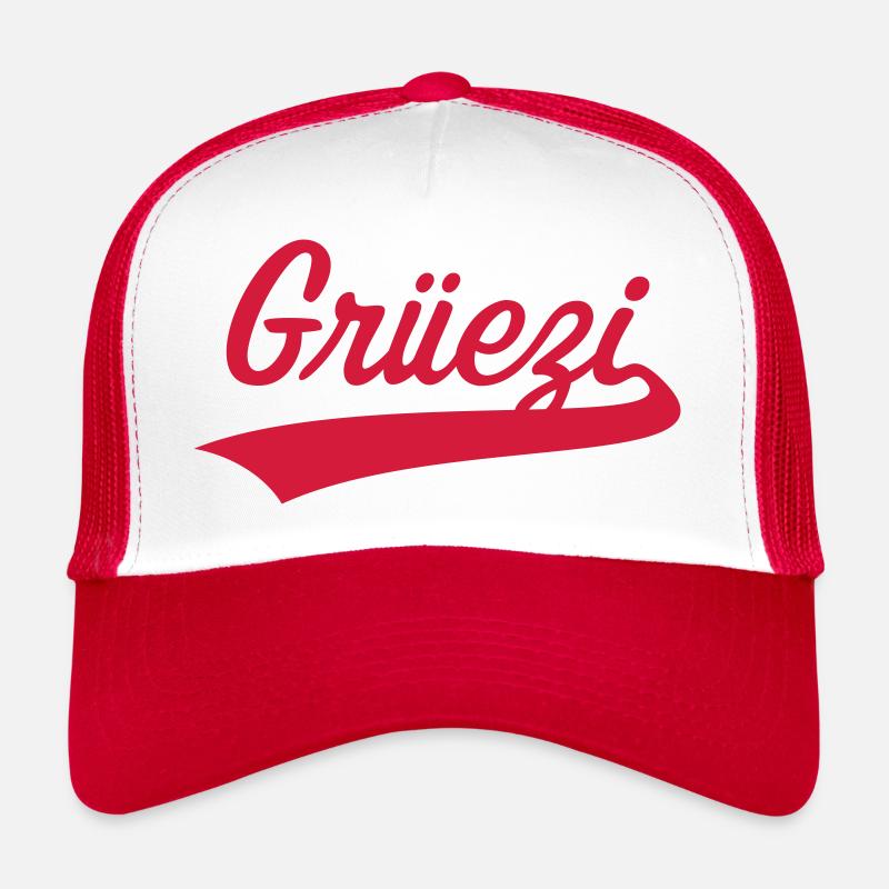 Grüezi lettering (Switzerland / Schwizerdütsch) Trucker Cap
