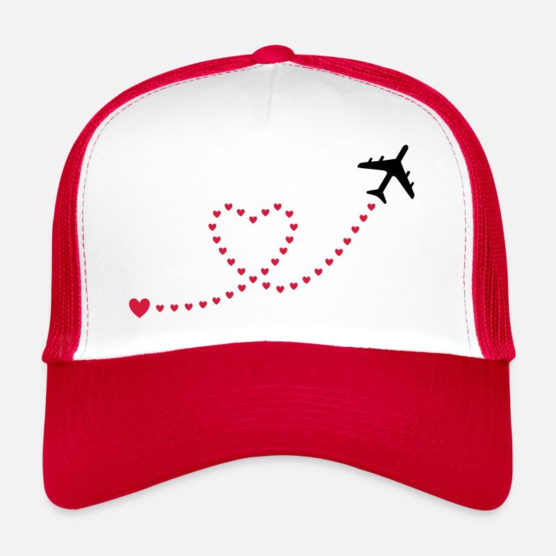 ★ Designfarben änderbar ★ Flugzeug, Herzen Trucker Cap