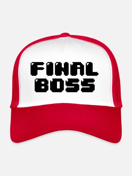 FINAL BOSS - Trucker Cap - white/red - Front