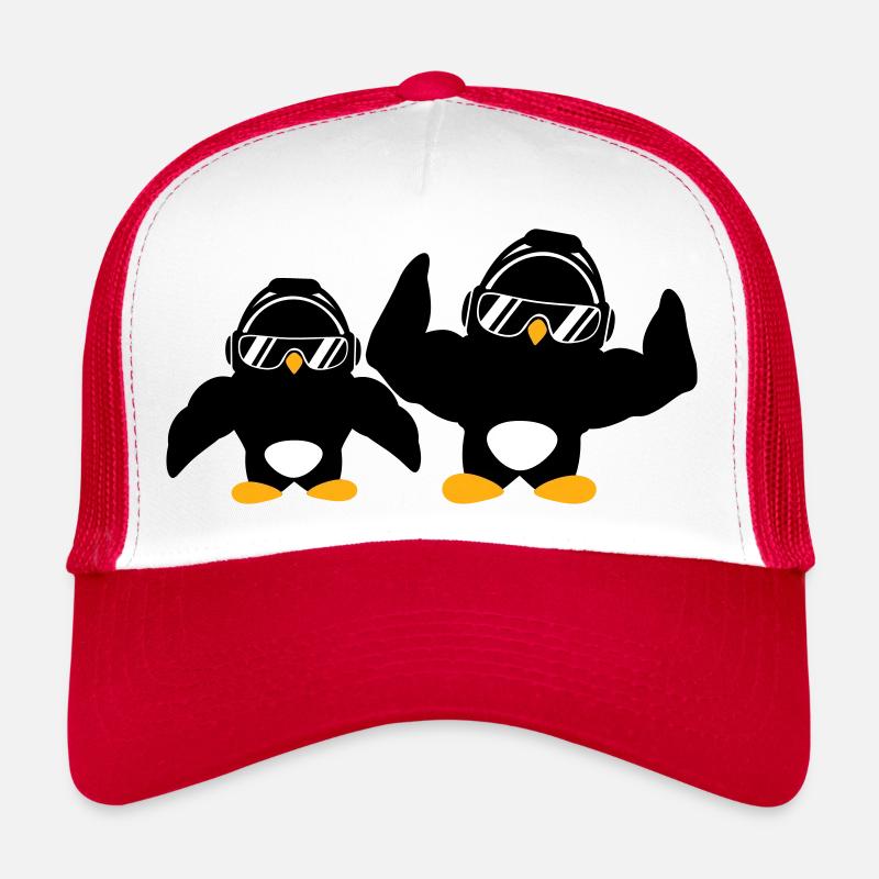 2 Penguins Bodybuilder Lunettes de soleil Casque Équipe Casquette trucker 
