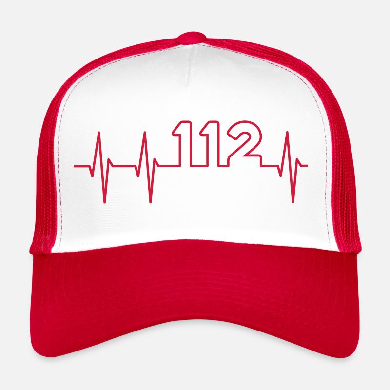 EKG und 112 - Trucker Cap - Weiß/Rot