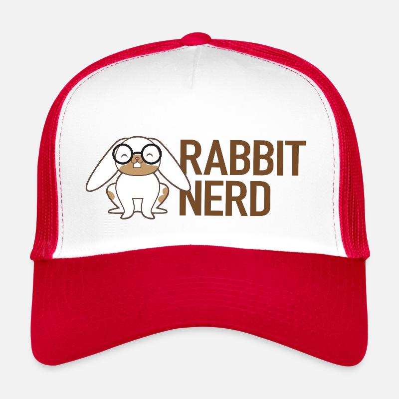 Rabbit nerd with white and brown rabbit Trucker Cap