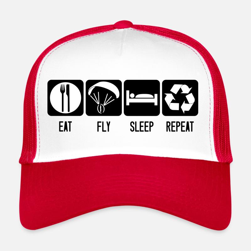 Paramotor Eat Fly Sleep Repeat - Motorschirm Weiß Trucker Cap
