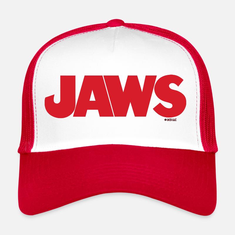 Les Dents De La Mer Jaws Logo Classique - Casquette trucker  - blanc/rouge