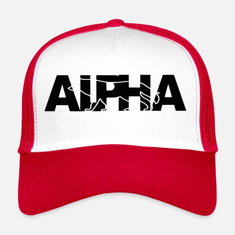 ALPHA WOLF - Trucker Cap - Weiß/Rot