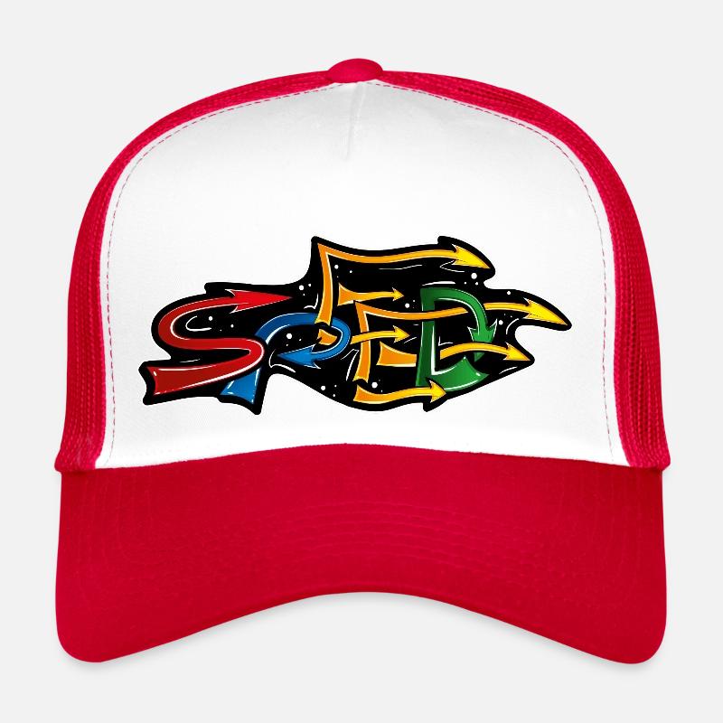 VITESSE GRAFFITI - Casquette trucker  - blanc/rouge