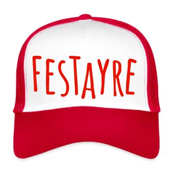 Feria fêtard festayre en Féria - Casquette trucker  - blanc/rouge - Devant