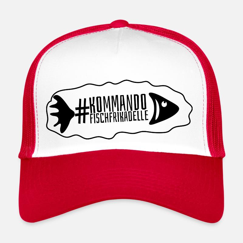 Commando fish meatball - Trucker Cap - white/red
