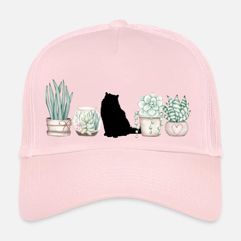 Chat et chatons De Fleuri Cactus Casquette trucker 
