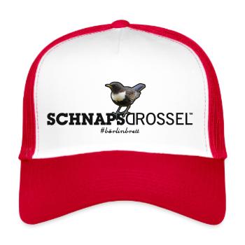 SCHNAPSDROSSEL - Trucker Cap - Weiß/Rot - Vorne
